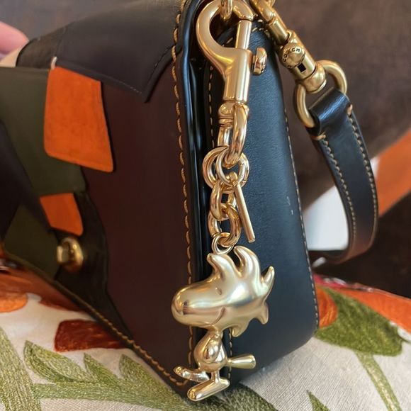 Coach Handbags - COACH PEANUTS WOODSTOCK KEYCHAIN BAG CHARM GOLD TONE 4041 NWOT